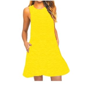 Bright yellow sleeveless dress NWOT